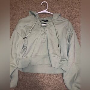 Light green crop top hoodie
